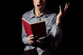 Actor preparing lines